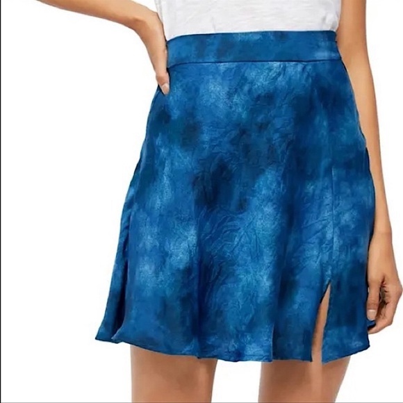 Free People Martine Flirt Tie-Dye Skirt Navy Blue Combo Size 12 - Picture 3 of 10